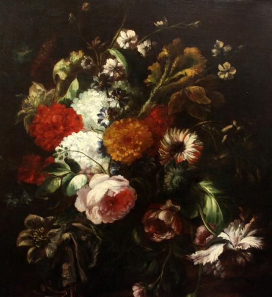 Manner of Mario Dei Fiori (1603-1673) Still life of flowers 27 x 25in.